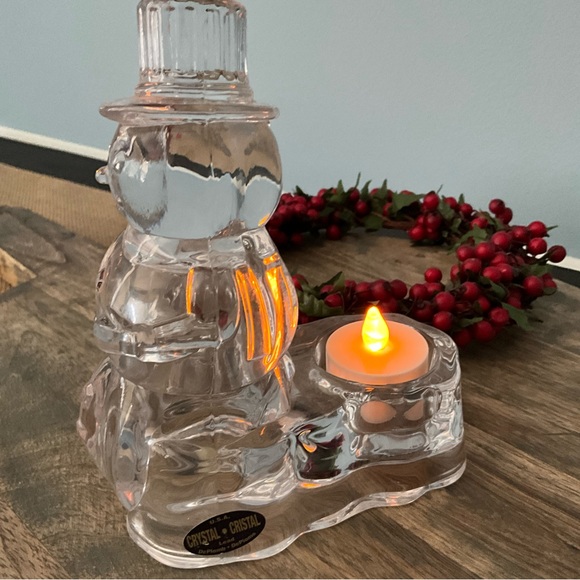 CHRISTMAS BLACK FRIDAY 2025 CRYSTAL Snowman Tea Light Holder - Picture 4 of 4
